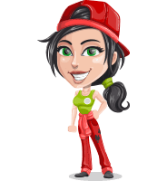 Technician Girl Cartoon Vector Character AKA Tessa the Expert Girl